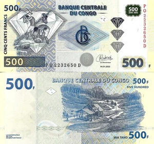 Democratic Republic of the Congo 500 francs 2022 P-96Cb UNC - Bild 1 von 1