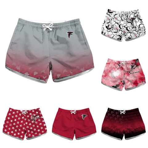 Atlanta Falcons Womens Lightweight Drawstring Shorts Summer Pocket Shorts Cover