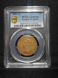 1851 O Liberty Gold Eagle $10 PCGS Genuine VF Detail - Picture 1 of 2