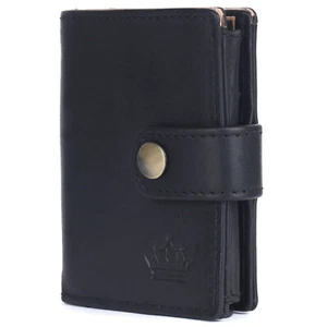 Smart Wallet mit Münzfach - Mini-Geldbörse aus echtem Leder mit RFID Schutz - Bild 1 von 7