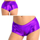 US Women Shiny Faux Leather Booty Shorts Wet Look Hot Pants Dancing Bottoms Club
