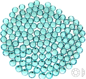 Aqua Bohemica, Preciosa Genuine Czech 8-faceted Chaton Rose Flatback Rhinestones - Picture 1 of 9
