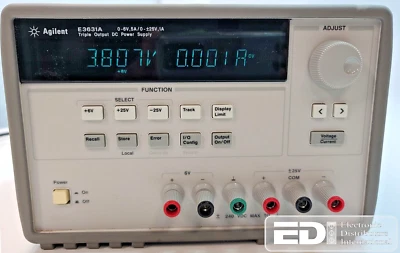 HP E3631A 0-6V/5A, 0-25V/1A, & -0-25V/1A Triple Output DC Power Supply - Image 1 of 4