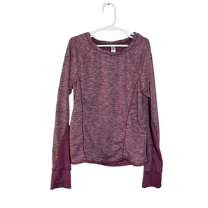 90 Degree by Reflex Purple Girls Activewear Top Medium 10 Long Sleeve Fitted Gym - Picture 1 of 6