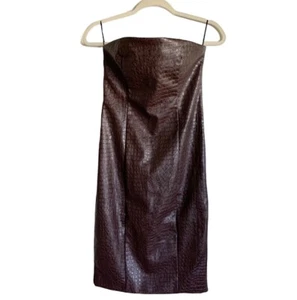 Neu mit Etikett 7 For All Mankind Damen Minikleid braun Größe S Kunstleder ärmellos - Bild 1 von 8