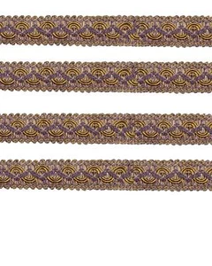 Ornate Braid - Purple / Gold 20mm. Price is for 1 metre - Picture 1 of 1