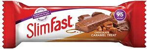 SlimFast Chocolate Caramel Snack Bar 26 g, Box of 24  - Chocolate Treat Sweets 