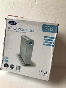 LACIE d2 QUADRA USB3 V3C 3TB External SATA drive 3.5" eSATA Firewire,7200 RPM - Photo 1/6