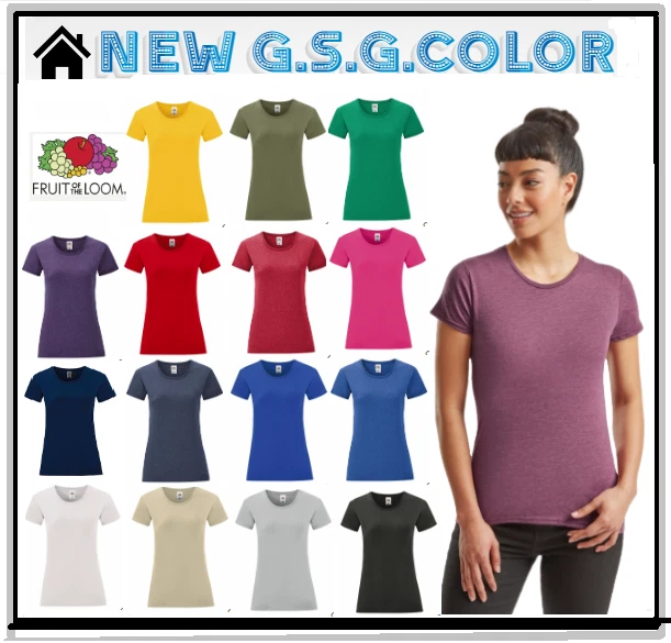 T-Shirt Iconic 150 Rundhalsausschnitt 100% Baumwolle Pettinato Fruit of the Loom - Bild 1 von 1