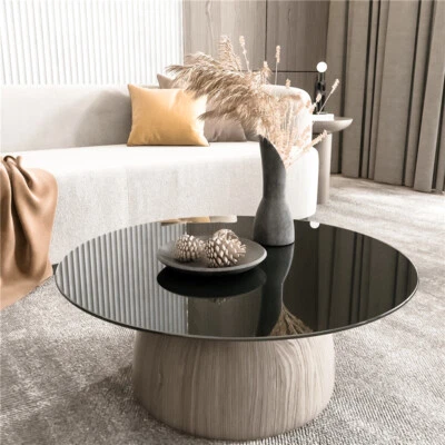 20"-36"Round Tempered Glass Table Top Black Glass 1/4" Thick Round Polished Edge - Image 1 of 4