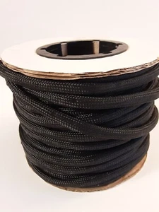 Black Nylon Braid Rope Textile Antenna Rope Paracord? 27 Yards - Zdjęcie 1 z 5
