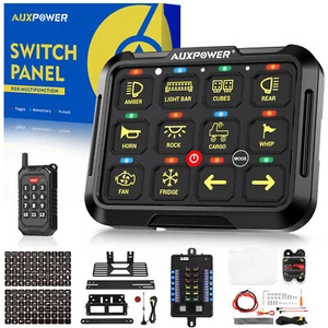 AUXPOWER 12 Gang Switch Panel LED Light Bar Control Circuit Panel Marine Auto - Picture 1 of 9