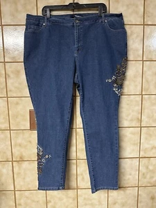 Denim24/7 Plus Embroidered Boho Whimsycor Festival Jeans Size 22W - Picture 1 of 10