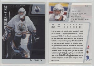 2002 ITG Be A Player Between the Pipes Silver Missing Serial Number Ty Conklin