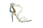 Jessica Simpson Womens Wylenne Silver Metallic Ankle Strap Heels Size 7