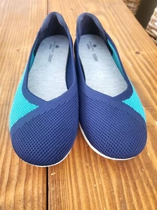 Zapatos planos Clarks para mujer azul marino verde azulado tejido talla 8 Cloudsteppers - Imagen 1 de 9