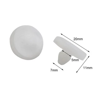Transparent White ABS Stop Lamp Limit Pad Rubber Pin Clips for Hyundai Set of 2 - Picture 1 of 12