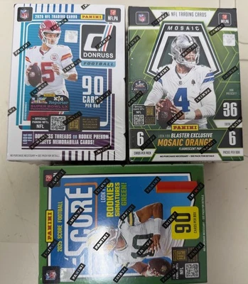 2025 3 box lot 1 each Score Mosaic Donruss NFL Football Blaster Boxes In Stock - Image 1 of 4