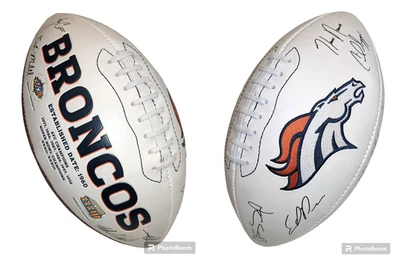 Equipo de fútbol americano coleccionable DENVER BRONCOS facsímil firmado campeón Bailey, Lynch, Foto 1 de 4
