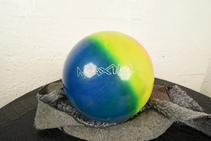 Ebonite Maxim Bowlingkugel 12lbs mehrfarbig grün blau gelb orange Wirbel mit Tasche - Bild 1 von 5