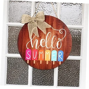 Hello Summer Sign 12 x 12 Inch Summer Welcome Sign Front Door Decor Farmhouse - Picture 1 of 8