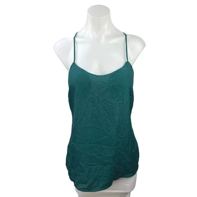 Camiseta sin mangas J Crew azul verde espalda deportiva correa de espagueti ropa deportiva fitness cami 2 Foto 1 de 4