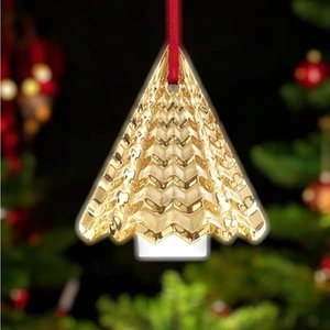 New Baccarat Crystal Gold Christmas Tree Ornament Engraved 2022 - Bild 1 von 6