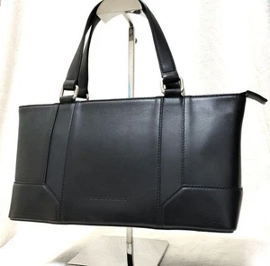 BURBERRY Hand Bag Tote Purse Nova Check Black Leather Authentic - Bild 1 von 24