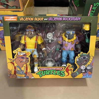 New NECA TMNT Vacation BEBOP and Vacation ROCKSTEADY Fallathon Target Exclusive  - Image 1 of 4