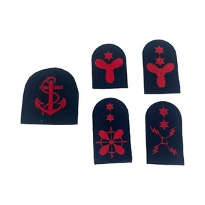 Royal Marines Rank/ Trade Cloth Embroidered Badges Red on Black Patch No3 Joblot - Picture 1 of 2