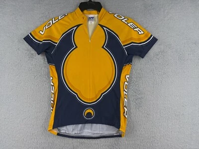Camiseta deportiva de ciclismo Voler para mujer mediana amarilla azul 1/2 cremallera bolsillos traseros poliéster Foto 1 de 4