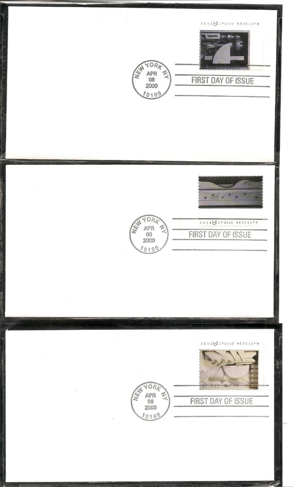 US SC # 3379-3383 Louise Nevelson FDC.  5 Covers Set. Uncacheted - Image 1 of 2
