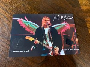 Kurt Cobain Nirvana hair strand lock speck relic & Worn Piece Photo Display Pic - Picture 1 of 7