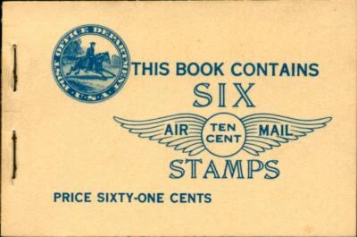 US #BKC1 10c Lindbergh Unexploded Booklet XF MNH $300 - Image 1 of 2