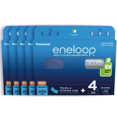 20 x Panasonic Eneloop AA 2000mAh batteries Rechargeable BK-3MCCE Storage box - Image 1 of 4