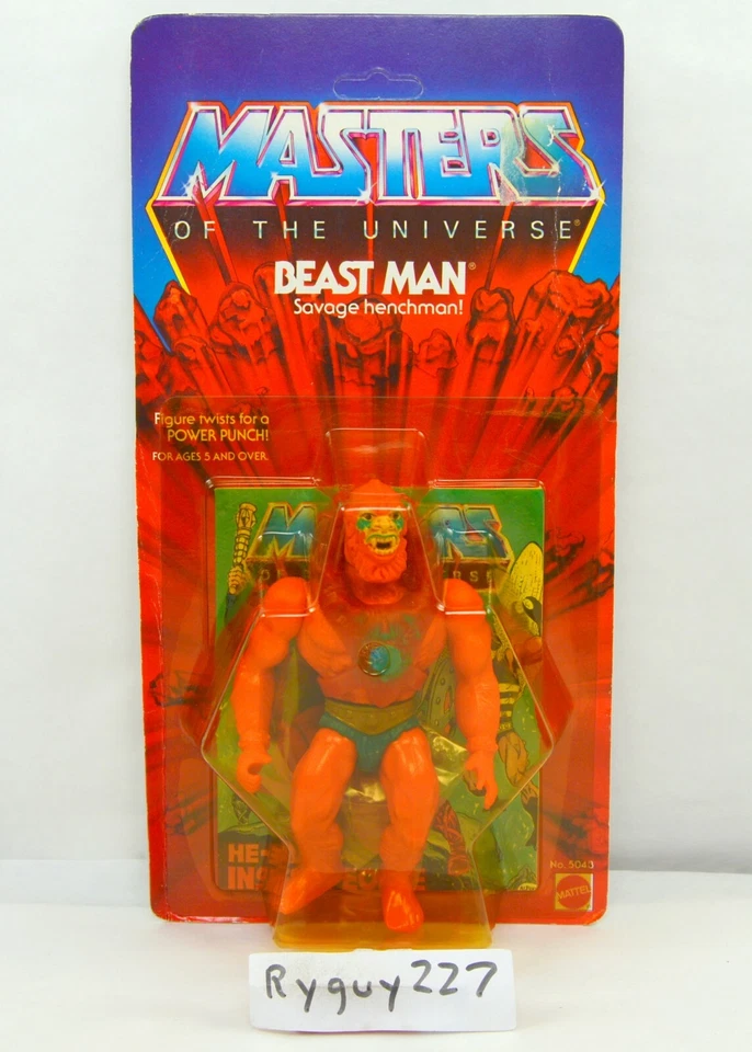 MOTU He-man Beast Man 6" Action Figure W/ Red Armor Malaysia Mattel 5043 1981