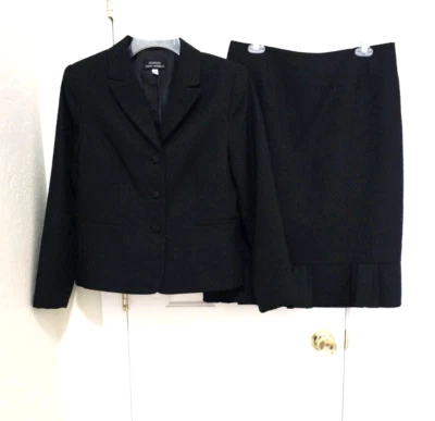 Conjunto de 2 piezas de traje Giorgio Sant Angelo falda hasta la rodilla y traje chaqueta blazer 12 mediano NEGRO Foto 1 de 4