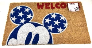 Disney Mickey Mouse Outdoor Welcome Mat 18"X28" Stars Red White Blue Rug - Picture 1 of 8