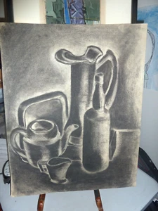 Original Charcoal Still Life Drawing Attributed to Max Weber - Picture 1 of 12