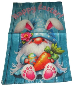 EASTER GARDEN FLAG~12.5" x 18"~HAPPY EASTER /EASTER GNOME~Double Sided~COLORFUL - Picture 1 of 2