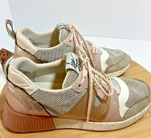 SAM EDELMAN Womens Darsie Pink Multi Color Media Wedge Lace Up Sneaker SZ 8 M - Imagen 1 de 14