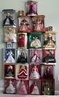 holiday barbie dolls, new in box