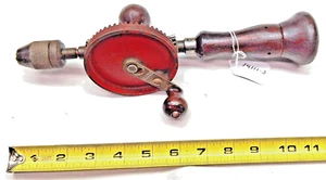 Defiance Vintage Woodworkers Egg Beater Style Hand Drill, 5 Bits in Handle, USA - Picture 1 of 7