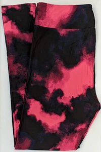 TC LuLaRoe Tall & Curvy Leggings Vibrant Pink Black Tie Dye Print T86 New - Picture 1 of 6