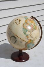VTG 3D Replogle Globe World Classic Series 12" On Wood Base USA Made Table Top