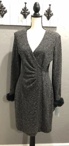 Vintage Joseph Ribkoff Tweed Kleid Faux Wickel Langarm Gr. 10 1990er - Bild 1 von 12