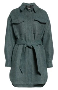 Ted Baker Wool Blend Emerrii Oversized Belted Jacket Size 4 (US 10, L) New NWT - Picture 1 of 10