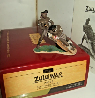 BRITAINS 20051 Zulu War, Wounded Set 1, Zulu Uses Shield to help Friend 54mm - Image 1 of 4