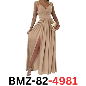 Dokotoo Women Elegant Floor Length A-Line Wrap Deep V-Neck Backless Maxi Dress M - Picture 1 of 7