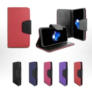 For iPhone 7/iPhone 8 Case Leather Card Holder Wallet Stand TPU Folio Case Cover - Picture 1 of 6